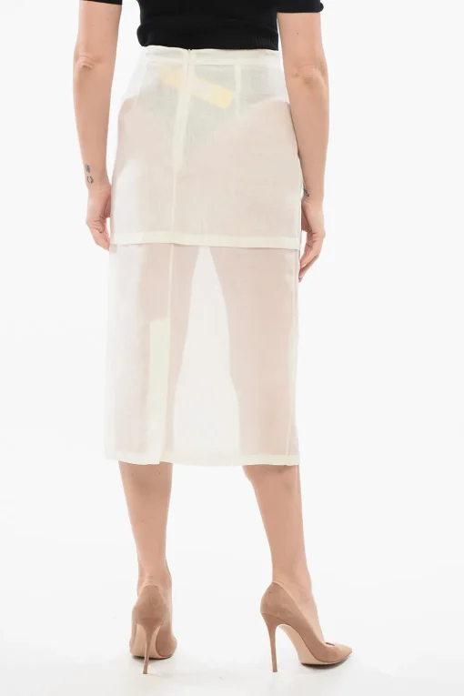 Gonna Sheer in Seta con Strato>Super Blond Online