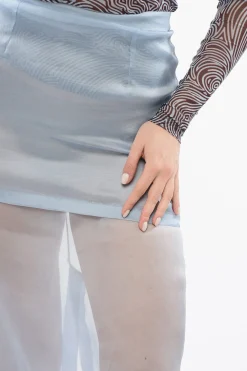 Sale Gonna Sheer in Seta con Strato Donna Gonne