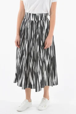 Discount Gonna Svasata in Popeline di Cotone con Elastico in Vita Donna Gonne