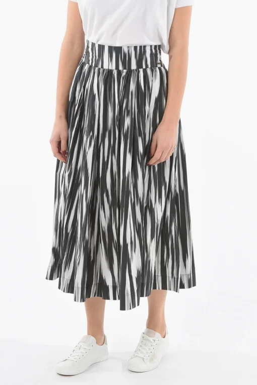 Discount Gonna Svasata in Popeline di Cotone con Elastico in Vita Donna Gonne