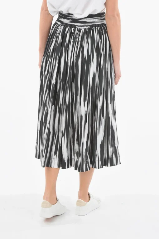Discount Gonna Svasata in Popeline di Cotone con Elastico in Vita Donna Gonne