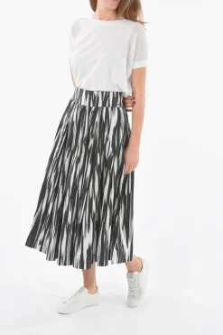 Discount Gonna Svasata in Popeline di Cotone con Elastico in Vita Donna Gonne