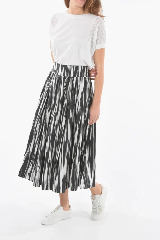 Discount Gonna Svasata in Popeline di Cotone con Elastico in Vita Donna Gonne