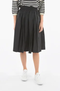 New Gonna Svasata in Popeline di Cotone con Elastico in Vita Donna Gonne