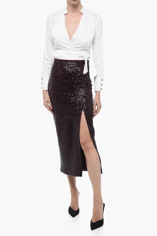 Online Gonna TILO in Paillettes con Spacco Frontale Donna Gonne