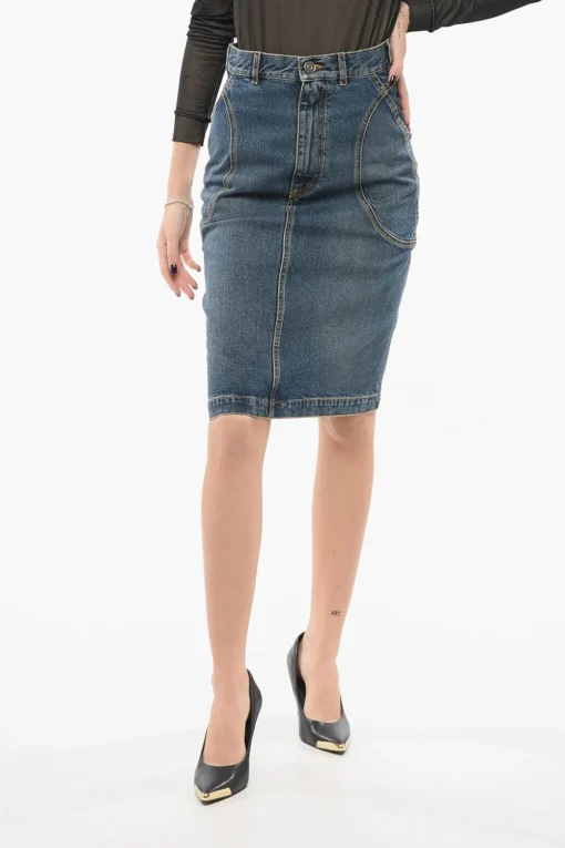 Discount Gonna Tubino in Denim Donna Gonne