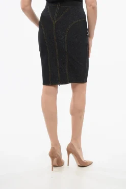 Gonna Tubino in Denim con lavaggio Scuro>Alaia Outlet