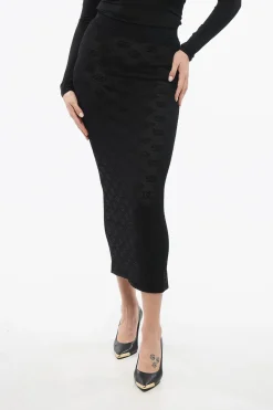 Clearance Gonna Tubino Stretchy con Monogram Donna Gonne