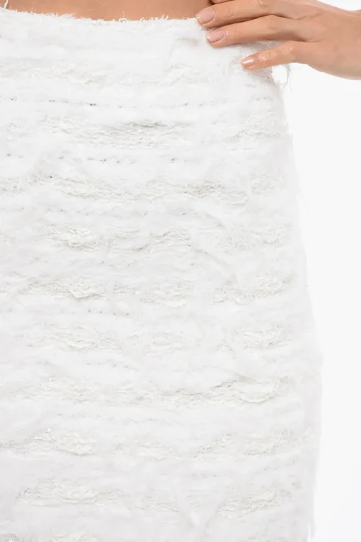 Gonna Tweed Effetto Sfilacciato>Balmain Discount