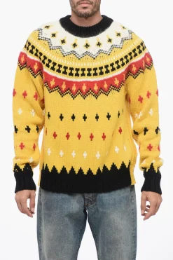 GRENOBLE Pullover Girocollo in Misto Lana con Motivo Fairisle>Moncler Discount
