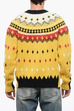 GRENOBLE Pullover Girocollo in Misto Lana con Motivo Fairisle>Moncler Discount