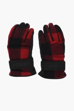 Guanti Da Sci In Lana E Nylon a Quadri>Dsquared2 Clearance
