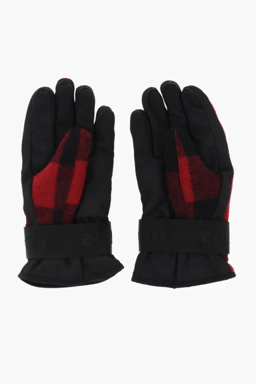 Guanti Da Sci In Lana E Nylon a Quadri>Dsquared2 Clearance