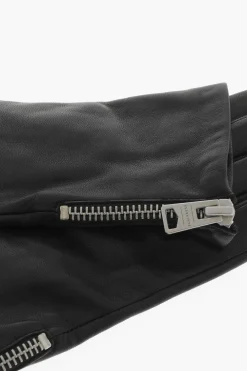 Guanti in Pelle con Zip Laterale>AllSaints Sale