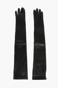 Online Guanti Opera in Pelle e Tulle a Tinta Unita Donna Guanti