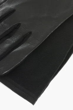 Online Guanti Opera in Pelle e Tulle a Tinta Unita Donna Guanti