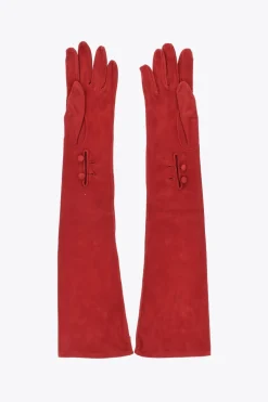 Online Guanti Opera in Pelle Scamosciata con Bottoni Donna Guanti