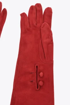 Online Guanti Opera in Pelle Scamosciata con Bottoni Donna Guanti