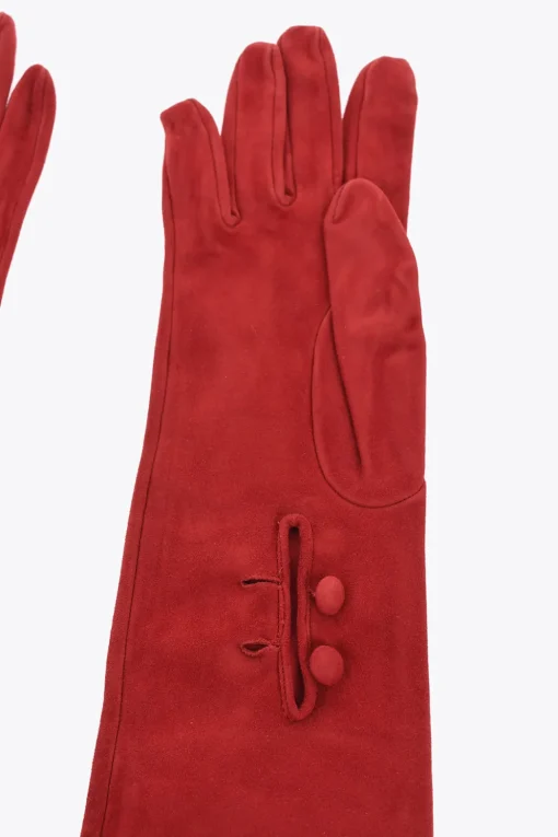 Online Guanti Opera in Pelle Scamosciata con Bottoni Donna Guanti