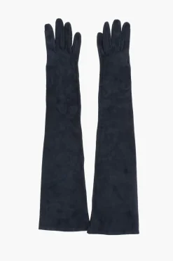 Outlet Guanti Opera in Pelle Scamosciata con Bottoni Donna Guanti