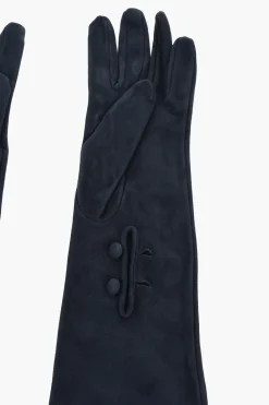 Outlet Guanti Opera in Pelle Scamosciata con Bottoni Donna Guanti