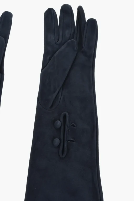 Outlet Guanti Opera in Pelle Scamosciata con Bottoni Donna Guanti