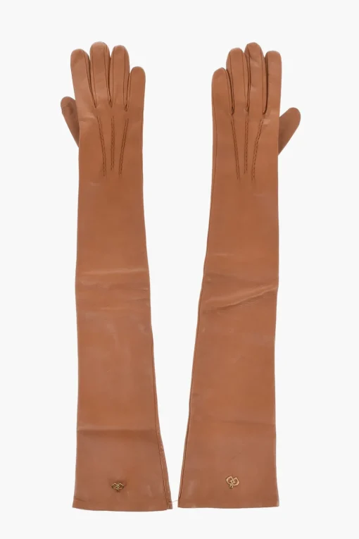 Guanti Warm In Pelle con Monogram Effetto Dorato>Dsquared2 Best