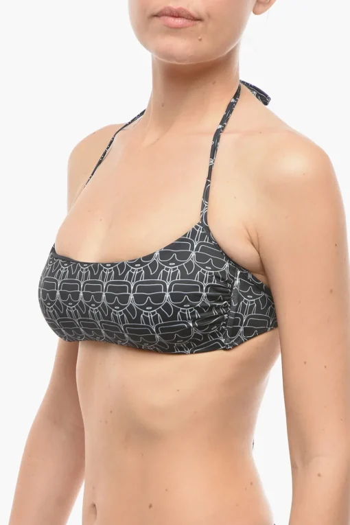 Best Halter Top Bikini con Stampa Iconica All-Over Donna Costumi Da Bagno