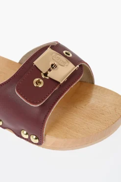 HFD Sandali in Pelle con Fibbia Effetto Dorato></noscript>Scholl Hot