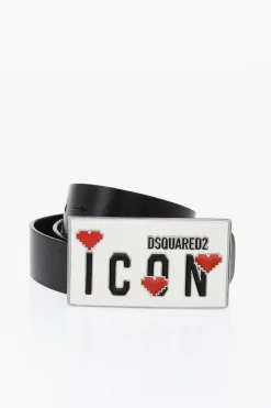 ICON Cintura in Pelle con Fibbia Anchor Smaltata 30mm>Dsquared2 Fashion
