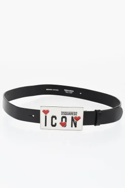 ICON Cintura in Pelle con Fibbia Anchor Smaltata 30mm>Dsquared2 Fashion