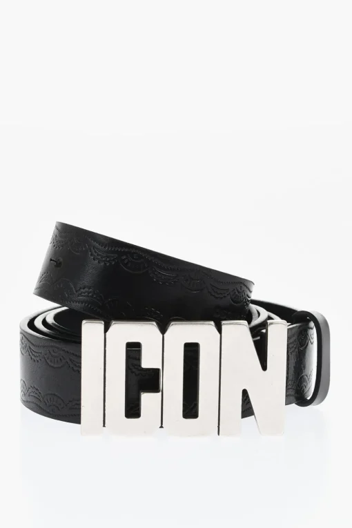 ICON Cintura in Pelle con Fibbia Anchor 30mm>Dsquared2 Outlet
