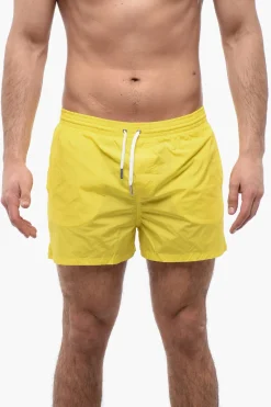 ICON Costume da Bagno Boxer in Nylon Stretch con Maxi Logo a Contrasto>Dsquared2 Outlet
