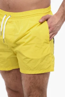 ICON Costume da Bagno Boxer in Nylon Stretch con Maxi Logo a Contrasto></noscript>Dsquared2 Outlet