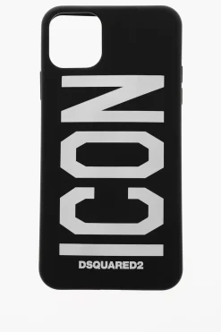Fashion ICON Cover per Iphone 11 PRO MAX in Tinta Unita con Logo a Contrasto Uomo Accessori Hi-Tech