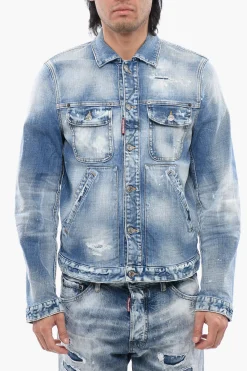 Discount ICON Giubbotto in Denim Distressed Uomo Giubbotti