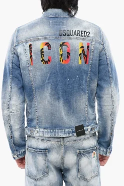 Discount ICON Giubbotto in Denim Distressed Uomo Giubbotti