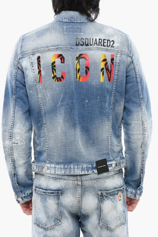 Discount ICON Giubbotto in Denim Distressed Uomo Giubbotti
