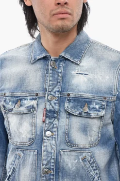Discount ICON Giubbotto in Denim Distressed Uomo Giubbotti