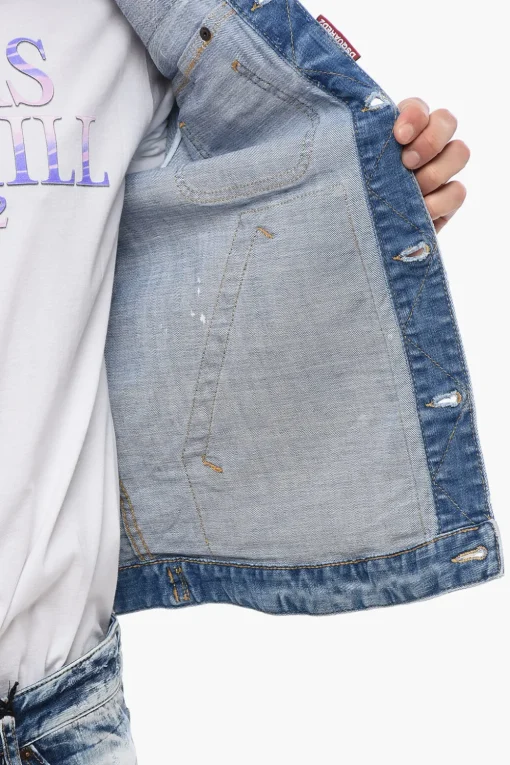 Discount ICON Giubbotto in Denim Distressed Uomo Giubbotti