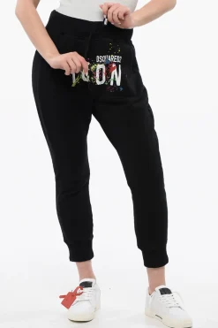 Online ICON Joggers in Cotone Felpato con Tasca a Toppa Donna Pantaloni