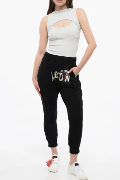Online ICON Joggers in Cotone Felpato con Tasca a Toppa Donna Pantaloni