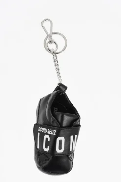 ICON Portachiavi in Metallo con Pendente in Pelle Vegan a Forma di Scarpetta>Dsquared2 Clearance