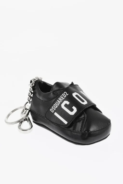 ICON Portachiavi in Metallo con Pendente in Pelle Vegan a Forma di Scarpetta>Dsquared2 Clearance