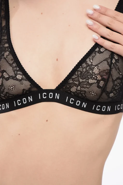 ICON Reggiseno a Triangolo in Pizzo con Banda Elastica Logata>Dsquared2 New