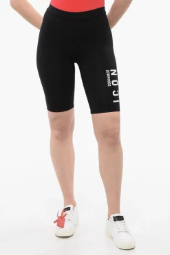 ICON Shorts Ciclista in Cotone Stretch con Logo Stampato>Dsquared2 Hot