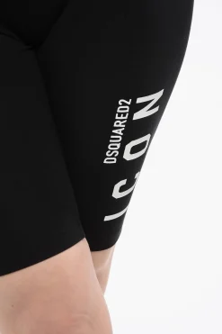 ICON Shorts Ciclista in Cotone Stretch con Logo Stampato></noscript>Dsquared2 Hot