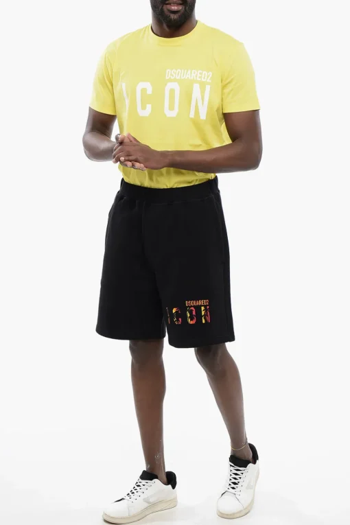 ICON Shorts in Cotone Stampati>Dsquared2 Online