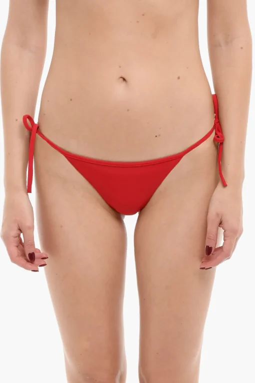 Discount ICON Slip Bikini in Tinta Unita con Laccetti Laterali e Logo Stampato Donna Costumi Da Bagno