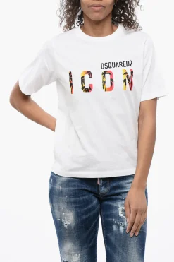 ICON T-Shirt Girocollo con Logo Stampato>Dsquared2 Sale